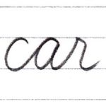 筆記体で書こう　car / card in cursive